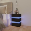 vidaXL Mesita de noche luz LED madera de ingeniería negra 45x35x67 cm