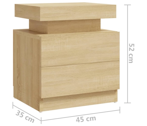 Mesita de noche madera de ingeniería roble Sonoma 45x35x52 cm