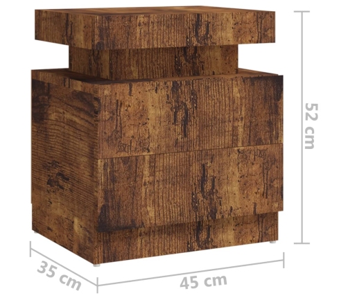 vidaXL Mesita de noche madera de ingeniería roble ahumado 45x35x52 cm