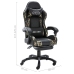 Silla gaming con reposapiés cuero sintético negro y camuflaje