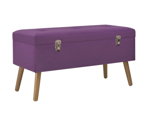 Banco con compartimento de terciopelo morado 80 cm