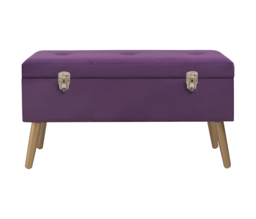 Banco con compartimento de terciopelo morado 80 cm