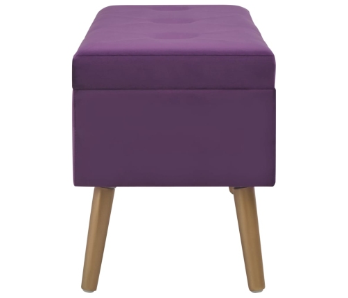 Banco con compartimento de terciopelo morado 80 cm