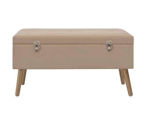 Banco con compartimento de terciopelo beige 80 cm