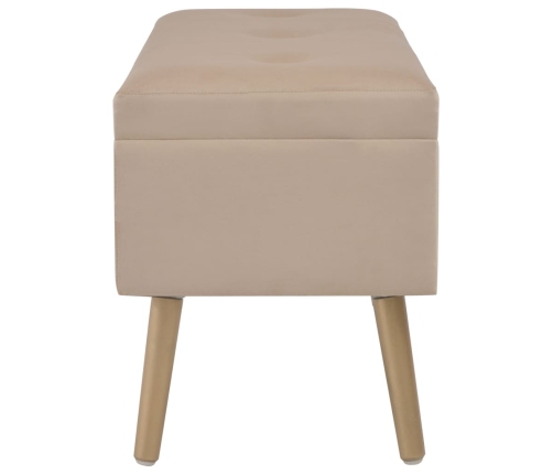 Banco con compartimento de terciopelo beige 80 cm