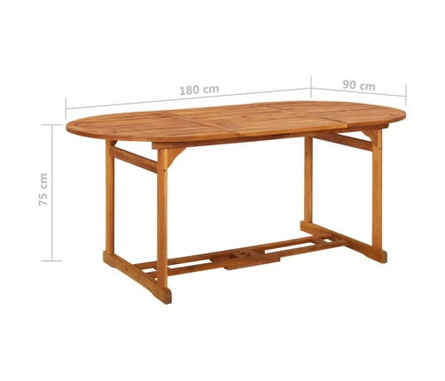 Mesa de comedor jardín 180x90x75 cm madera maciza de acacia