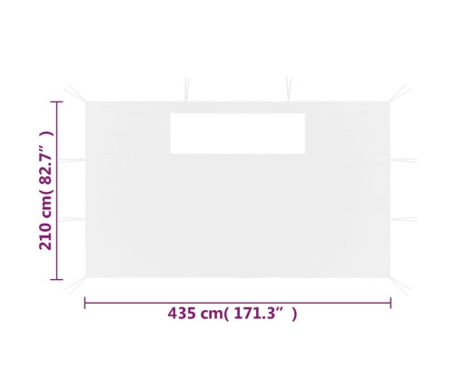 Paredes laterales de cenador con ventanas 2 unidades blanco