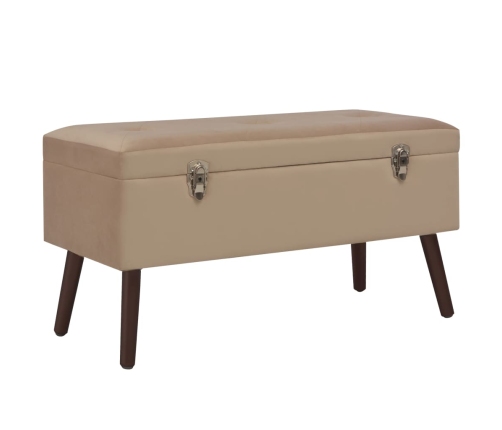 Banco con compartimento de almacenaje terciopelo beige 80 cm