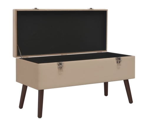 Banco con compartimento de almacenaje terciopelo beige 80 cm