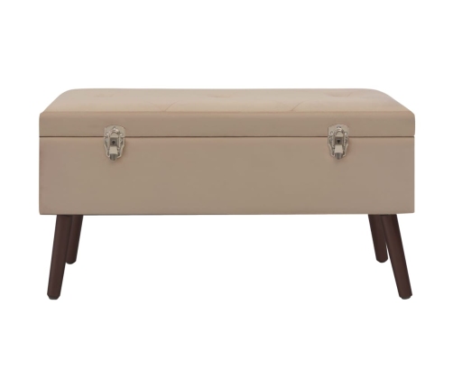 Banco con compartimento de almacenaje terciopelo beige 80 cm