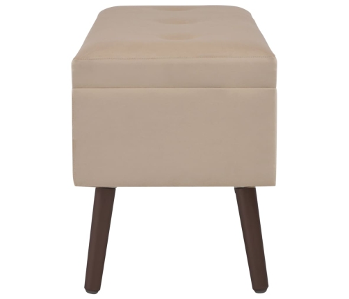 Banco con compartimento de almacenaje terciopelo beige 80 cm