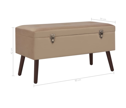 Banco con compartimento de almacenaje terciopelo beige 80 cm