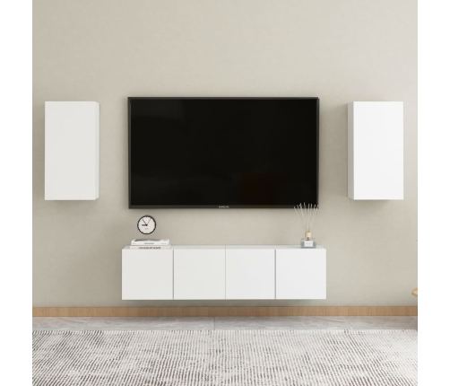 Mueble para TV de madera contrachapada blanco 30,5x30x60 cm