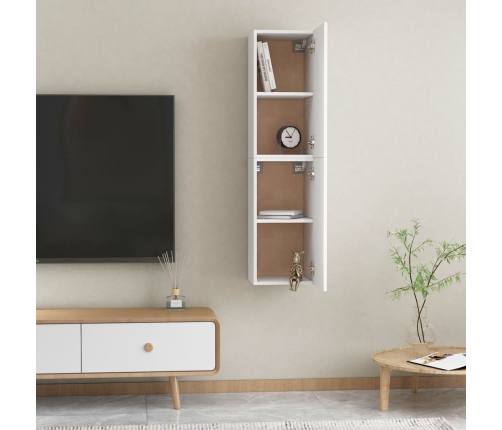 Muebles para TV 2 uds madera contrachapada blanco 30,5x30x60 cm