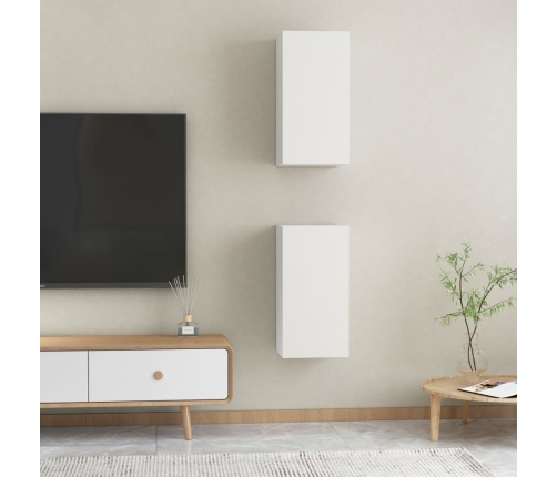 Muebles para TV 2 uds madera contrachapada blanco 30,5x30x60 cm