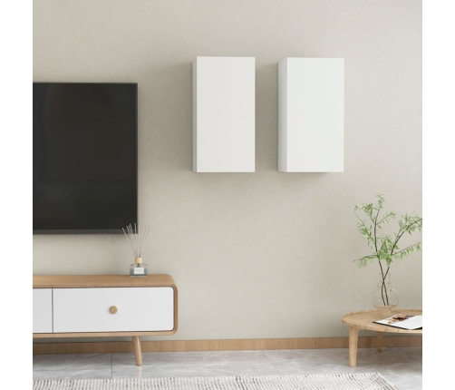 Muebles para TV 2 uds madera contrachapada blanco 30,5x30x60 cm