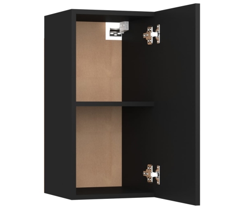 Mueble para TV de madera contrachapada negro 30,5x30x60 cm