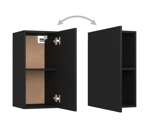 Mueble para TV de madera contrachapada negro 30,5x30x60 cm