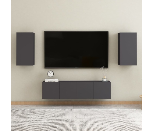 Mueble para TV de madera contrachapada gris 30,5x30x60 cm