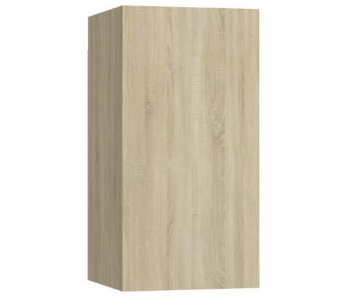 Mueble de TV madera contrachapada color roble 30,5x30x60 cm