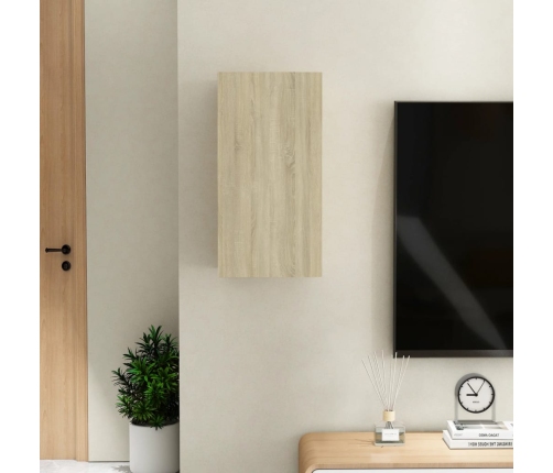 Mueble de TV madera contrachapada color roble 30,5x30x60 cm