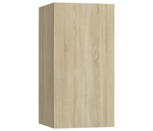 Mueble de TV 2 uds madera contrachapada roble 30,5x30x60 cm