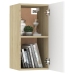 Mueble de TV 2 uds contrachapada blanco y roble 30,5x30x60 cm