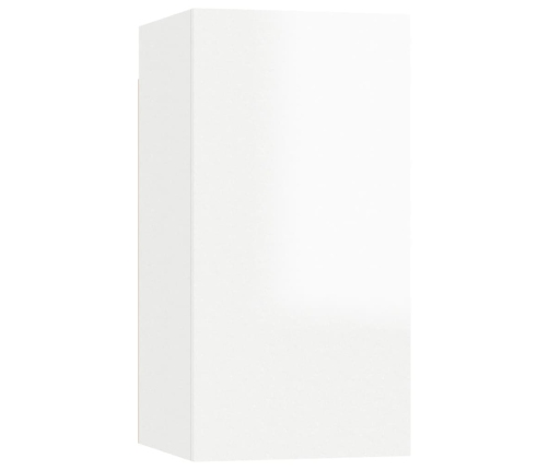 Mueble de TV madera contrachapada blanco brillante 30,5x30x60cm