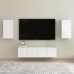 Mueble de TV madera contrachapada blanco brillante 30,5x30x60cm