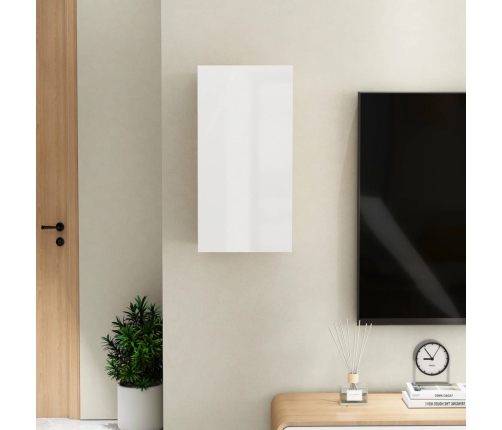 Mueble de TV madera contrachapada blanco brillante 30,5x30x60cm