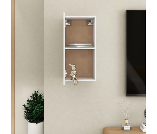 Mueble de TV madera contrachapada blanco brillante 30,5x30x60cm