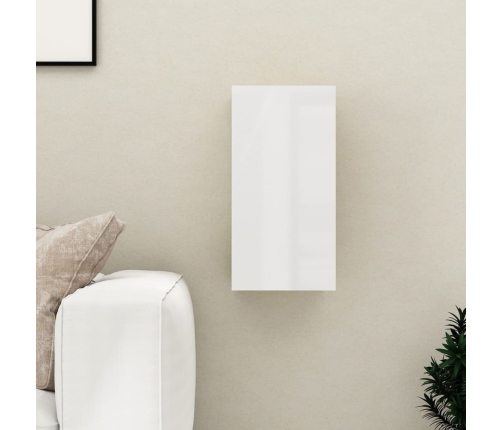 Mueble de TV madera contrachapada blanco brillante 30,5x30x60cm