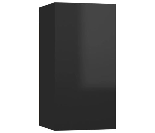 Mueble de TV madera contrachapada negro brillante 30,5x30x60cm