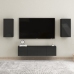 Mueble de TV madera contrachapada negro brillante 30,5x30x60cm