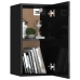 Mueble de TV madera contrachapada negro brillante 30,5x30x60cm