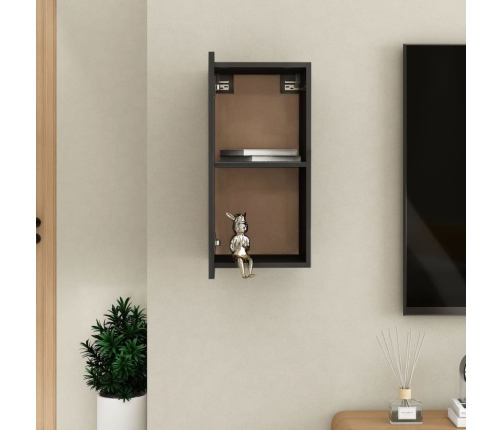 Mueble de TV madera contrachapada negro brillante 30,5x30x60cm