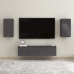 Mueble de TV madera contrachapada gris brillante 30,5x30x60cm