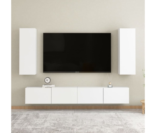 Mueble para TV madera contrachapada blanco 30,5x30x90 cm