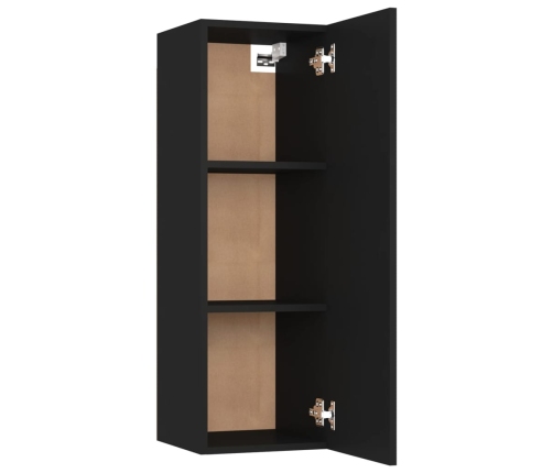 Mueble para TV madera contrachapada negro 30,5x30x90 cm