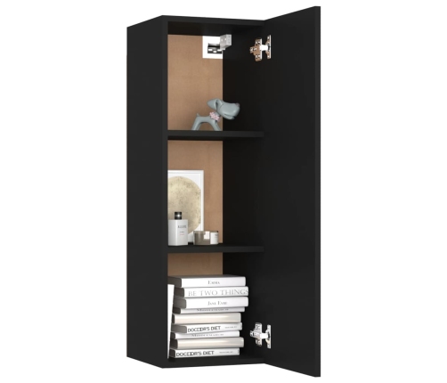 Mueble para TV madera contrachapada negro 30,5x30x90 cm