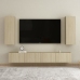 Mueble de TV madera contrachapada color roble 30,5x30x90 cm