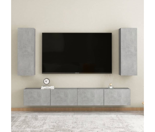 Mueble para TV madera contrachapada gris hormigón 30,5x30x90 cm