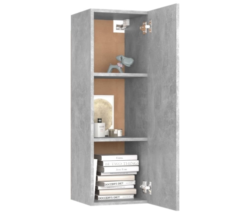 Mueble para TV madera contrachapada gris hormigón 30,5x30x90 cm