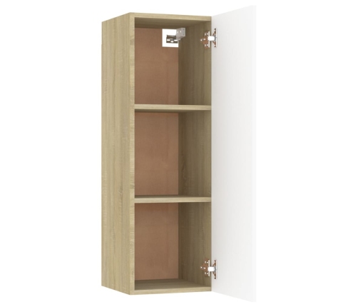 Mueble para TV madera contrachapada blanco roble 30,5x30x90 cm