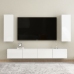 Mueble TV madera contrachapada blanco brillante 30,5x30x90 cm