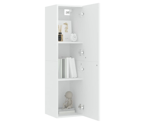 vidaXL Mueble para TV de madera contrachapada blanco 30,5x30x110 cm