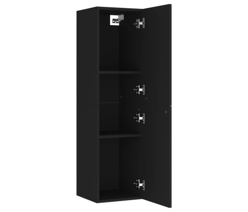 Mueble pared TV madera contrachapada negro 30,5x30x110 cm