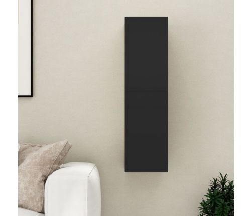 Mueble pared TV madera contrachapada negro 30,5x30x110 cm