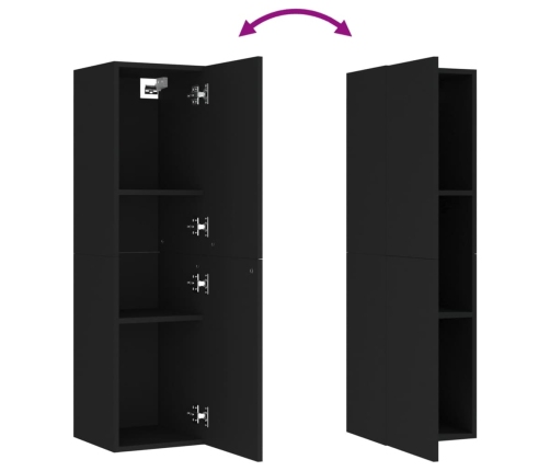 Muebles para TV 2 uds madera contrachapada negro 30,5x30x110 cm