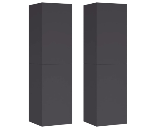 Muebles para TV 2 uds madera contrachapada gris 30,5x30x110 cm